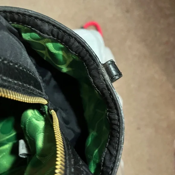 Kate Spade Black Nylon Satchel Shoulder Bag Leather Trim - Picture 8 of 16